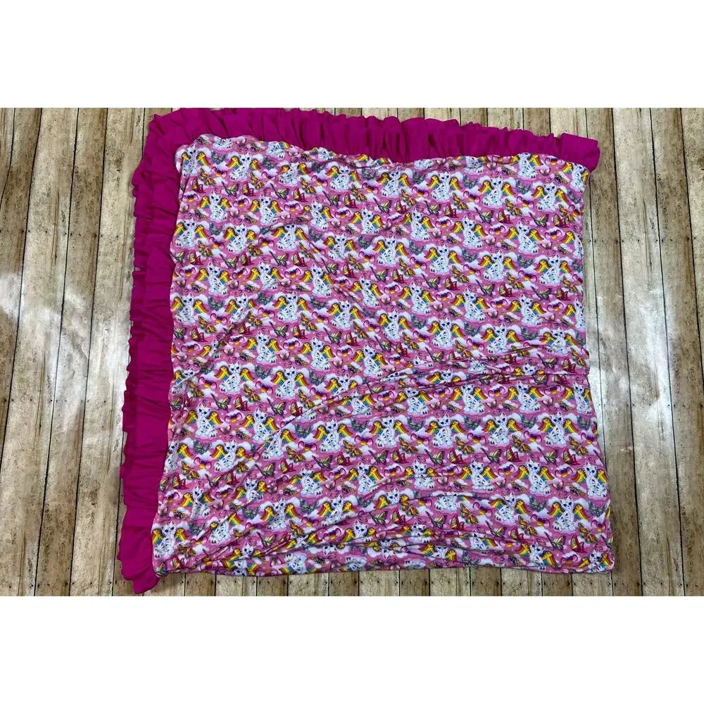 Posh Peanut Lisa Frank Angel Kitty Luxe Patoo Bamboo Blanket 60x60